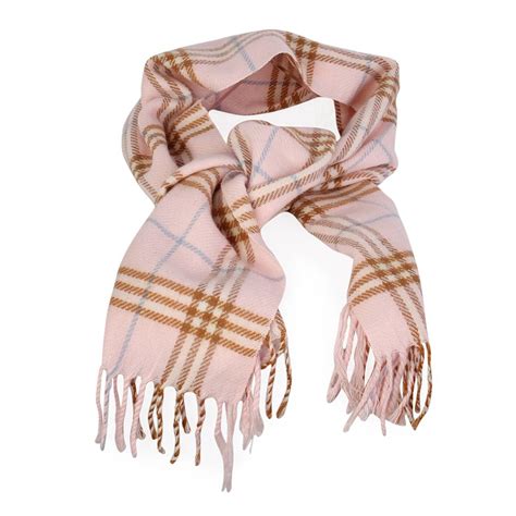 Burberry pink check cashmere scarf